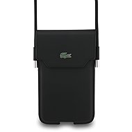 Lacoste PVC Iconic Petit Pique Metal Logo Phone Pocket XL Black - Phone Case