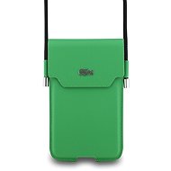 Lacoste PVC Iconic Petit Pique Metal Logo Phone Pocket XL Green - Phone Case