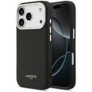 Lacoste PU Leather Champs Elysees MagSafe Back Cover for iPhone 17 Pro Black - Phone Cover