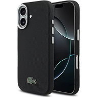 Lacoste PVC Iconic Petit Pique Metal Logo MagSafe Back Cover for iPhone 17 Black - Phone Cover