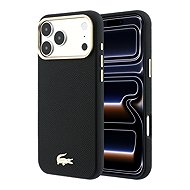 Lacoste PU Leather Champs Elysees Gold Logo MagSafe pro iPhone 18 Pro Black - Protective Case
