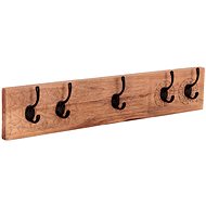 LAKŠMI Manu hanger with 5 hooks 80 × 15 × 2,5 cm, mango wood - Coat Hanger