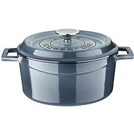 LAVA METAL Round Cast Iron Pot 24cm - Grey Majolica - Pot