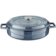 LAVA METAL Low Round Cast Iron Oot 28cm - Grey Majolica - Pot