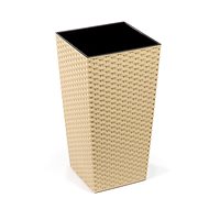LAMELA Flowerpot FINEZIA RATAN, 30 x 30cm, height 57cm, capuccinno - Flower Pot