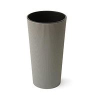 LAMELA Flowerpot LILIA ECO JUMPER - stripe, diameter 25cm, height 46.5cm, grey - Flower Pot
