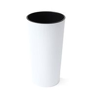 LAMELA Flowerpot LILIA JUMPER - stripe, diameter 19cm, height 36,4cm, white - Flower Pot