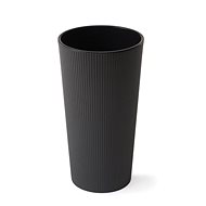 LAMELA Flowerpot LILIA JUMPER - stripe, diameter 25cm, height 46.5cm, graphite - Flower Pot