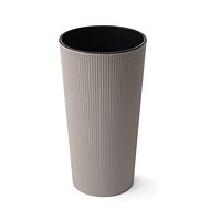 LAMELA Flowerpot LILIA JUMPER - stripe, diameter 30cm, height 57cm, taupe - Flower Pot