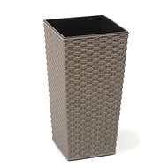 LAMELA Flowerpot FINEZIA ECO WOOD RATTAN 30 x 30cm, height 57cm, grey - Flower Pot