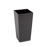 LAMELA Flowerpot FINEZIA RATAN 35 x 35cm, height 68cm, graphite - Flower Pot