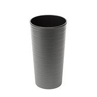 LAMELA Flowerpot LILIA DLUTO - indented, diameter 30cm, height 57cm, graphite - Flower Pot