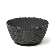 LAMELA Flowerpot - JERSEY, diameter 24cm, height 13.2cm, anthracite - Flower Pot