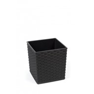 LAMELA Flower pot JUKA RATAN, 300 × 300 mm, black - Flower Pot