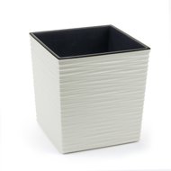 LAMELA Flowerpot JUKA DLUTO - indented, 190 × 190 mm, cream - Flower Pot