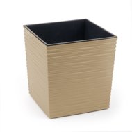 LAMELA Flowerpot JUKA DLUTO - indented, 400 × 400 mm, capuccino - Flower Pot