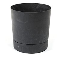 Lamela Flowerpot AURA + bowl 38 cm, black concrete effect - Flower Pot