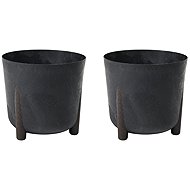 Lamela Flowerpot FRIDA 21 cm, recycled, black concrete, set of 2 - Flower Pot