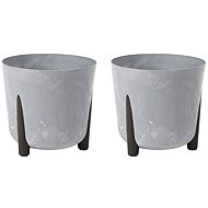Lamela Flowerpot FRIDA 21 cm, recycled, grey-concrete, set of 2 - Flower Pot