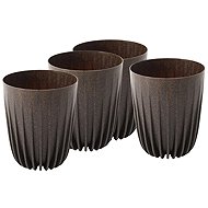 Lamela Flowerpot MIRA 14,5 cm, coffee espresso, set of 4 - Flower Pot