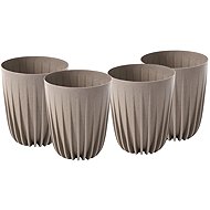 Lamela Flowerpot MIRA 14,5 cm, coffee latte, set of 4 - Flower Pot