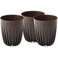 Lamela Flowerpot MIRA 19 cm, coffee espresso, set of 3 - Flower Pot