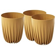 Lamela Flowerpot MIRA 19 cm, mustard, set of 3 - Flower Pot