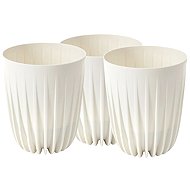 Lamela Flowerpot MIRA 19 cm, cream, set of 3 - Flower Pot