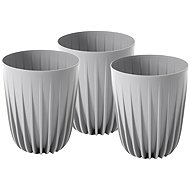 Lamela Flowerpot MIRA 19 cm, grey, set of 3 - Flower Pot