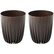 Lamela Flowerpot MIRA 25 cm, coffee espresso, set of 2 - Flower Pot