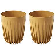 Lamela Flowerpot MIRA 25 cm, mustard, set of 2 - Flower Pot