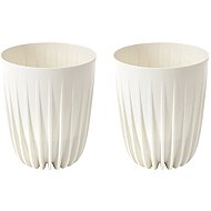Lamela Flowerpot MIRA 25 cm, cream, 2 pcs - Flower Pot