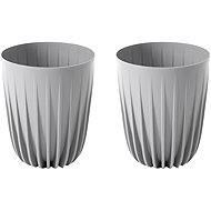 Lamela Flowerpot MIRA 25 cm, grey, set of 2 - Flower Pot