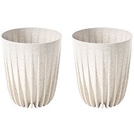 Lamela Flowerpot MIRA 25 cm, wood white, set of 2 - Flower Pot