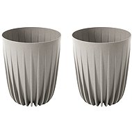 Lamela Flowerpot MIRA 25 cm, wood grey, set of 2 - Flower Pot