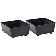 Lamela Flower bowl SAGA 28 × 28 cm, decor black concrete, set of 2 - Flower Pot