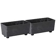 Lamela Flower bowl SAGA 37 × 17 cm, decor black concrete, set of 2 - Flower Pot