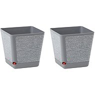 Lamela Flower pot KORA 18 × 18 cm, textile, grey, set of 2 - Flower Pot