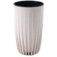 Lamela Flowerpot MIRA diameter 25 cm, tall, wood white - Flower Pot