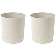 Lamela Flowerpot AURA + bowl 28 cm, beige, set of 2 - Flower Pot