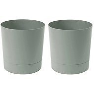 Lamela Flowerpot AURA + bowl 28 cm, grey-green, set of 2 - Flower Pot