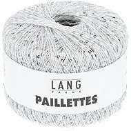 LANG YARNS Paillettes Novelty Yarn with Sequins, 25g, White - Yarn