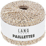 LANG YARNS Paillettes Sequin Effect Yarn, 25g, White-Gold - Yarn