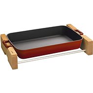 Lava Metal Cast iron baking pan with wooden base red - Roasting Pan