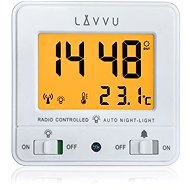 LAVVU Nordlys Digitální budík řízený rádiovým signálem se světelným senzorem, bílý - Ébresztőóra