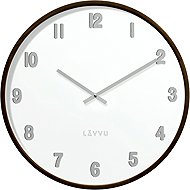 LAVVU Fade Wooden White Clock Dark - Wall Clock