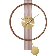 LAVVU Art Deco Pink pendulum clock with golden details - Wall Clock