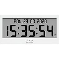 LAVVU Modig Digitální hodiny s češtinou, řízené rádiovým signálem, bílé - Wall Clock