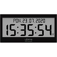LAVVU Modig Digitální hodiny s češtinou, řízené rádiovým signálem, černé - Wall Clock