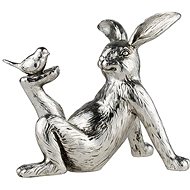 LENE BJERRE Easter decoration - Rabbit and bird silver, 15 x 16 cm - Easter Decoration